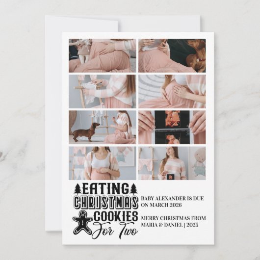 8写真クリスマスツリー妊娠のお知らせ シーズンカード (正面)