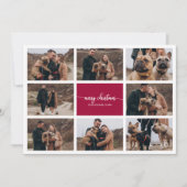 8写真コラージュスタイリッシュスクリプトメリークリスマス 招待状 (正面)