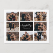 8写真ハッピーホリデーズコラージブラッククリスマス ポストカード (正面)