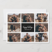 8写真ハッピーホリデーズコラージブラッククリスマス 招待状 (正面)