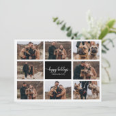 8写真ハッピーホリデーズコラージブラッククリスマス 招待状 (スタンド正面)