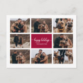 8写真ハッピーホリデーズコラージュモダンクリスマス ポストカード (正面)