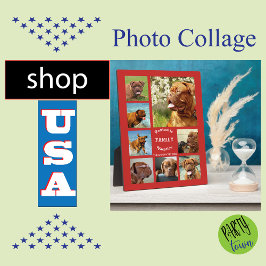 8写真ファミリーフォト✨カスタム思い出 フォトプラーク