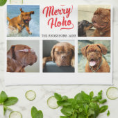 8写真ファミリーフォト✨クリスマスコラージュカスタム キッチンタオル (折り畳み)