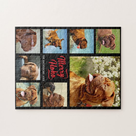 8写真ファミリーフォト✨クリスマスコラージュカスタム ジグソーパズル (横)