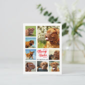 8写真ファミリーフォト✨コラージュカスタムクリスマス シーズンポストカード (スタンド正面)