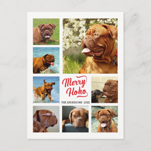 8写真ファミリーフォト✨コラージュカスタムクリスマス シーズンポストカード (正面)