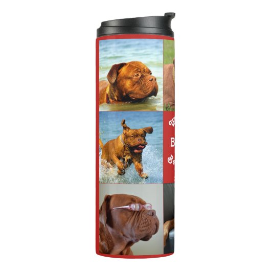 8写真ファミリーフォト✨コラージュカスタムドッグ タンブラー (回転左)