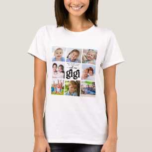 8写真モダンコラージュ名Gigiと呼ぶ Tシャツ