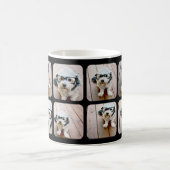 8写真中世紀写真モダンコラージュ黒ピンク コーヒーマグカップ (中央)