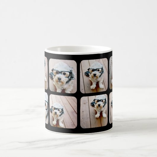 8写真中世紀写真モダンコラージュ黒ピンク コーヒーマグカップ (中央)