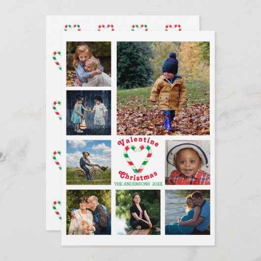 8写真家族の写真✨コラージクリスマス シーズンカード (正面/裏面)