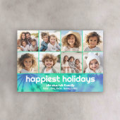 8写真縁ど- Merry Christmas - Tie-Dyeティール(緑がかった色) シーズンカード