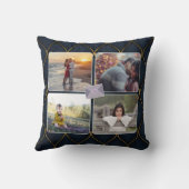 8写真/黒エレガント金ゴールド紫の愛ハート クッション (裏面)