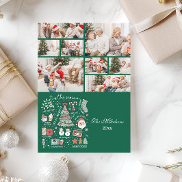 8写真Tis The Seasonレトログリーンクリスマス シーズンカード
