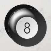 8匹の球のプールのテーマの円のパーティの招待状 招待状 (正面/裏面)