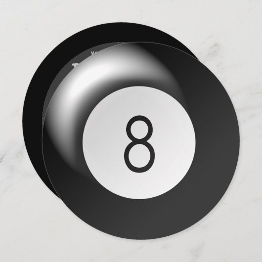 8匹の球のプールのテーマの円のパーティの招待状 招待状 (正面/裏面)