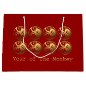 8匹の金猿の旧正月の2016年のギフトバッグ ラージペーパーバッグ (正面)