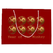 8匹の金猿の旧正月の2016年のギフトバッグ ラージペーパーバッグ (裏面)