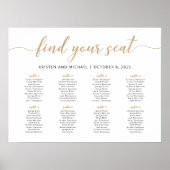 8台のエレガントテーブルで座席表を見つける ポスター (正面)