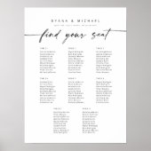 8台のモダンテーブルで座席表を見つける ポスター (正面)