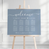 8台エレガントの埃の多い青結婚い座席表 ポスター