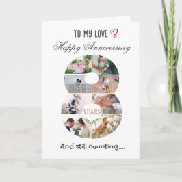 8周年結婚記念写真カード サンキューカード