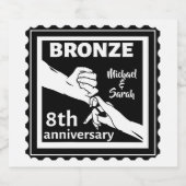 8周年結婚記念品伝統的ブロンズ ビールラベル (シングルラベル)