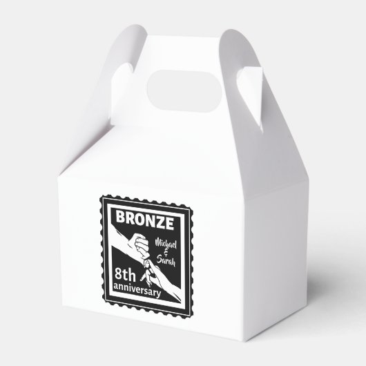 8周年結婚記念品伝統的ブロンズ フェイバーボックス (正面サイド)