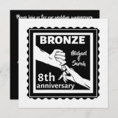 8周年結婚記念品伝統的ブロンズ 招待状 (正面/裏面)