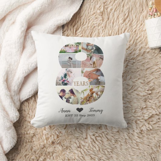8周年結婚記念日 クッション (ブランケット)