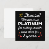 8周年結婚記念日Ⅰ-ブロンズユーモアカップル 招待状 (正面/裏面)