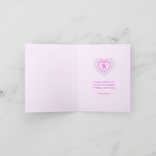 8周年結婚記念日 8年間の愛のカード カード (内部)