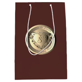 8周年結婚銅ハートメダリオン ミディアムペーパーバッグ