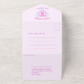 8周年記念の結婚式の返信は、ツートンカラーのトルマリンです。 オールインワン招待状 (外側)