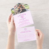 8周年記念の結婚式の返信は、ツートンカラーのトルマリンです。 オールインワン招待状 (貼ってはがせる)