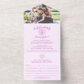 8周年記念の結婚式の返信は、ツートンカラーのトルマリンです。 オールインワン招待状 (内側)