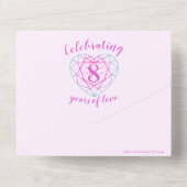 8周年記念の結婚式の返信は、ツートンカラーのトルマリンです。 オールインワン招待状 (裏面)