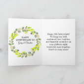 8周年記念カードパール、ワイングラス&リース カード (内部)