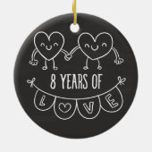 8周年記念ギフトチョークハート セラミックオーナメント (裏面)