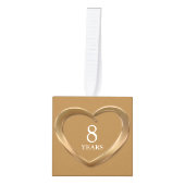 8周年記念ハートと写真 キューブオーナメント (正面)