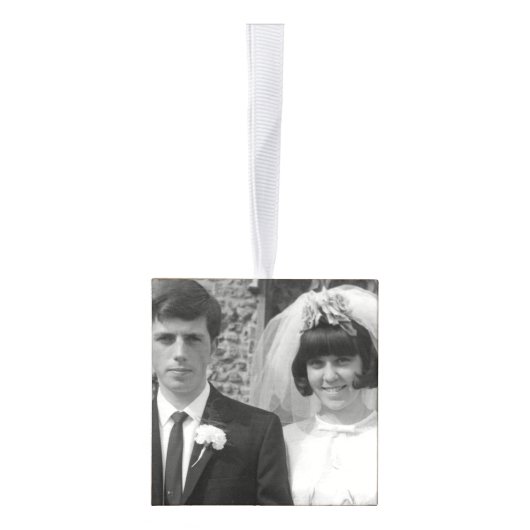 8周年記念ハートと写真 キューブオーナメント (右)