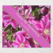 8周年記念ピンククレマティス スパークリングワインラベル (シングルラベル)