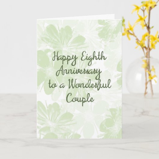 8周年記念結婚カード緑の花 カード (黄色い花)
