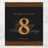 8周年記念結婚ワインラカスタムベル ワインラベル (シングルラベル)