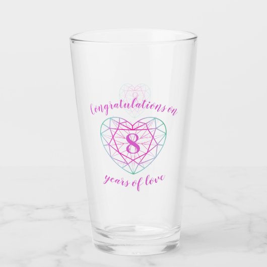 8周年記念8年の愛トルマリンカスタム タンブラーグラス (正面)
