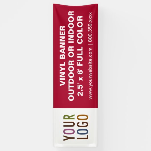 8'大型ビニールカスタムバナー（屋外または屋内） 横断幕 (縦)