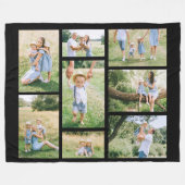 8家族の写真コラージュ自分で作成 フリースブランケット (正面(横))