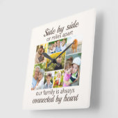 8家族の写真コラージュ(ハート接続) スクエア壁時計 (傾斜)