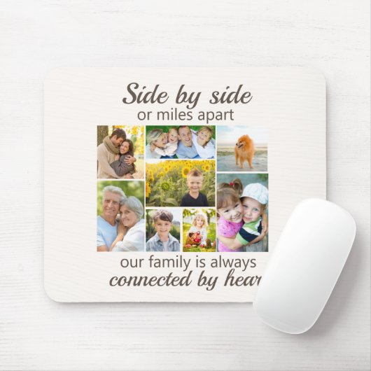 8家族の写真コラージュ(ハート接続) マウスパッド (マウス)